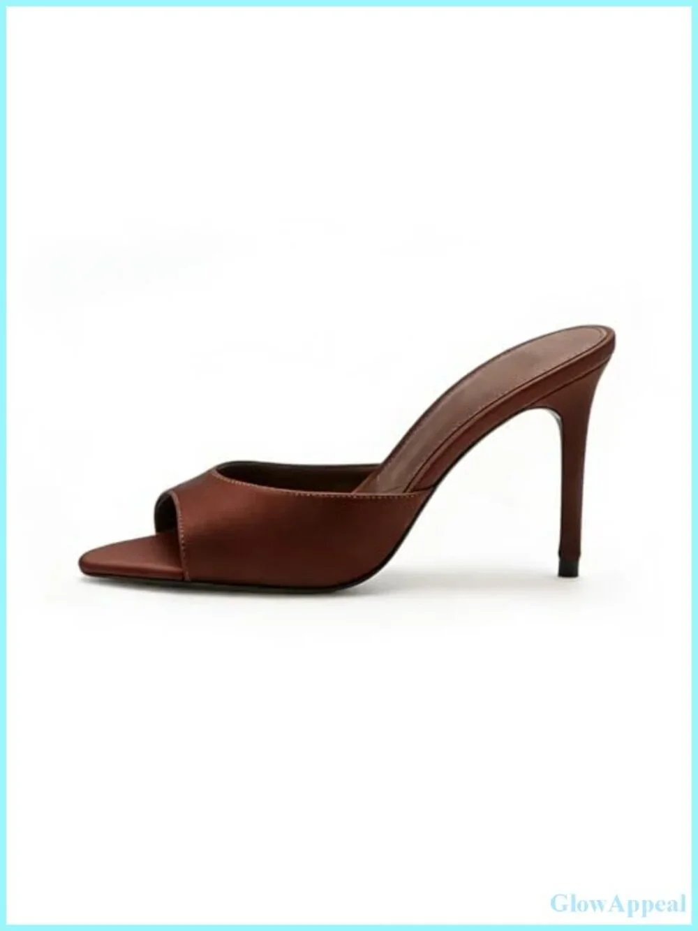 Satin Peep Toe Stiletto Mules Backless Slip-On High Heel Dress Sandals